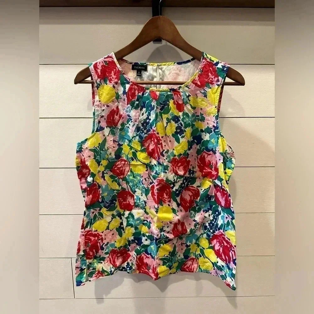 Talbots Floral Lined Tank- size 12